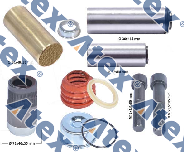 910-06310 09.801.06.31.0, 100-350102, 1477678, K000698, K001532, K048396K50, K067417K50 Caliper Guide & Bush Repair Kit (bpw)