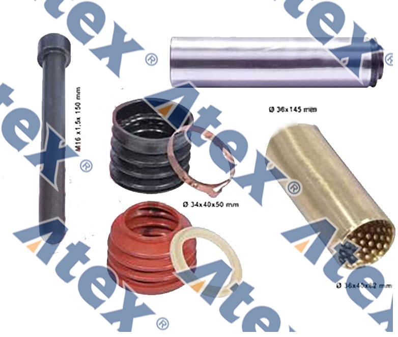 910-80200 3.434.3802.00, K000935 Caliper Guide & Bush Repair Kit (saf)